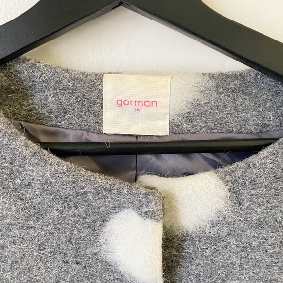 GORMAN EDIE grey polka dot wool coat size AU 14 - Picture 3 of 4